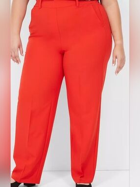Perfect Drape Pull-On Straight Pant Fiery Red